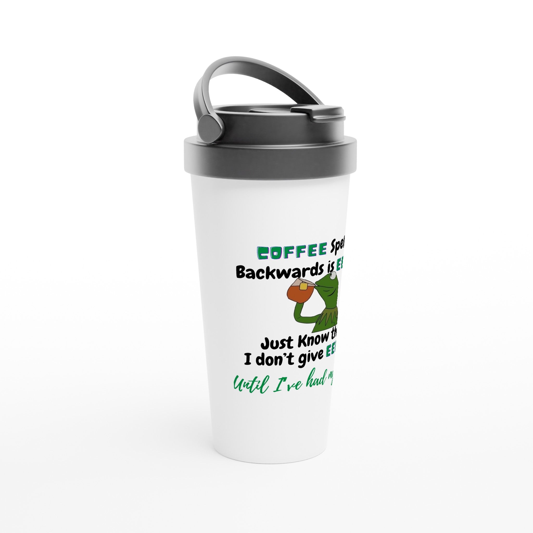 Coffee Spelled Eeffoc Backwards 15oz Travel Mug - iCandy gFX Studios