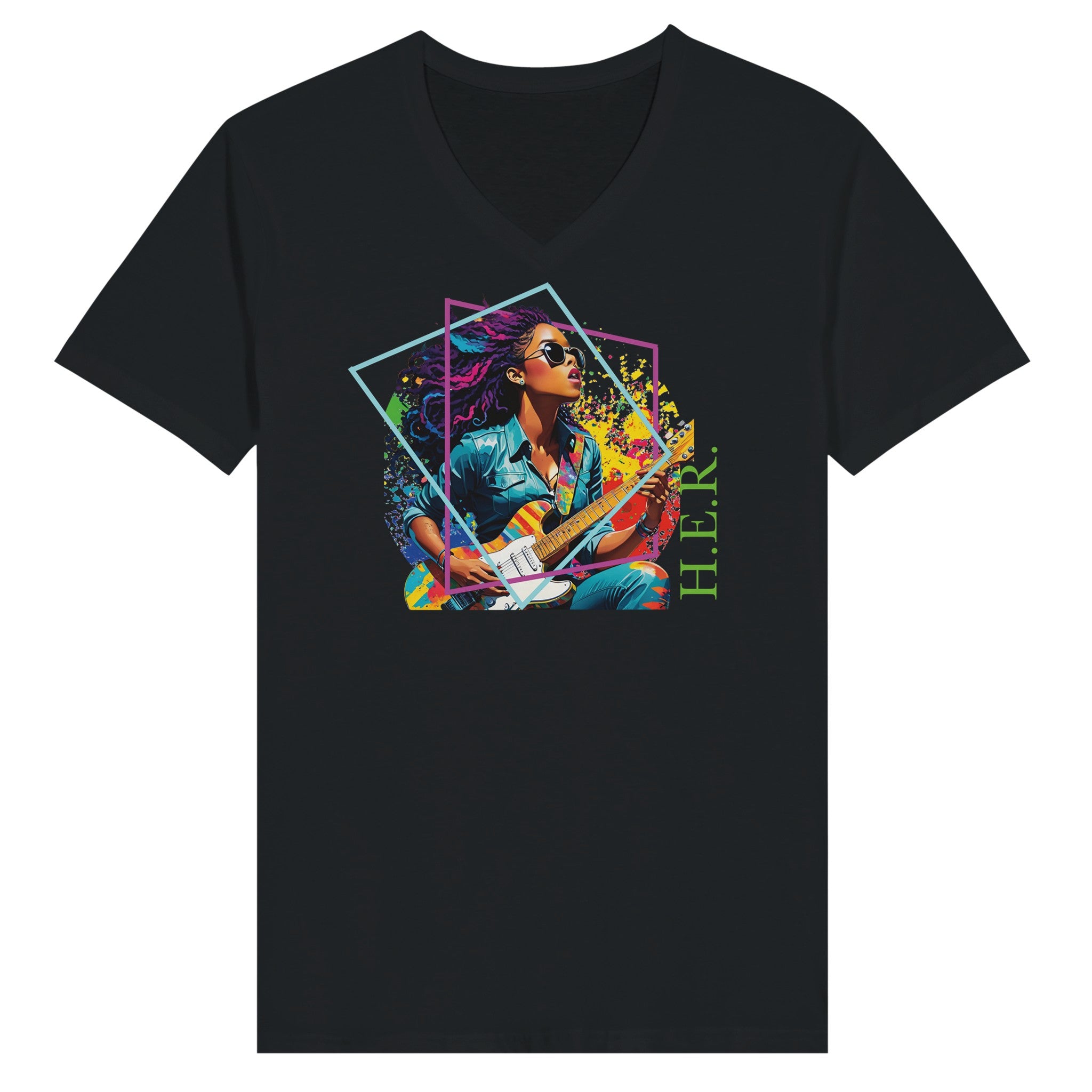 H.E.R. V-Neck T-shirt - iCandy gFX Studios Inc.
