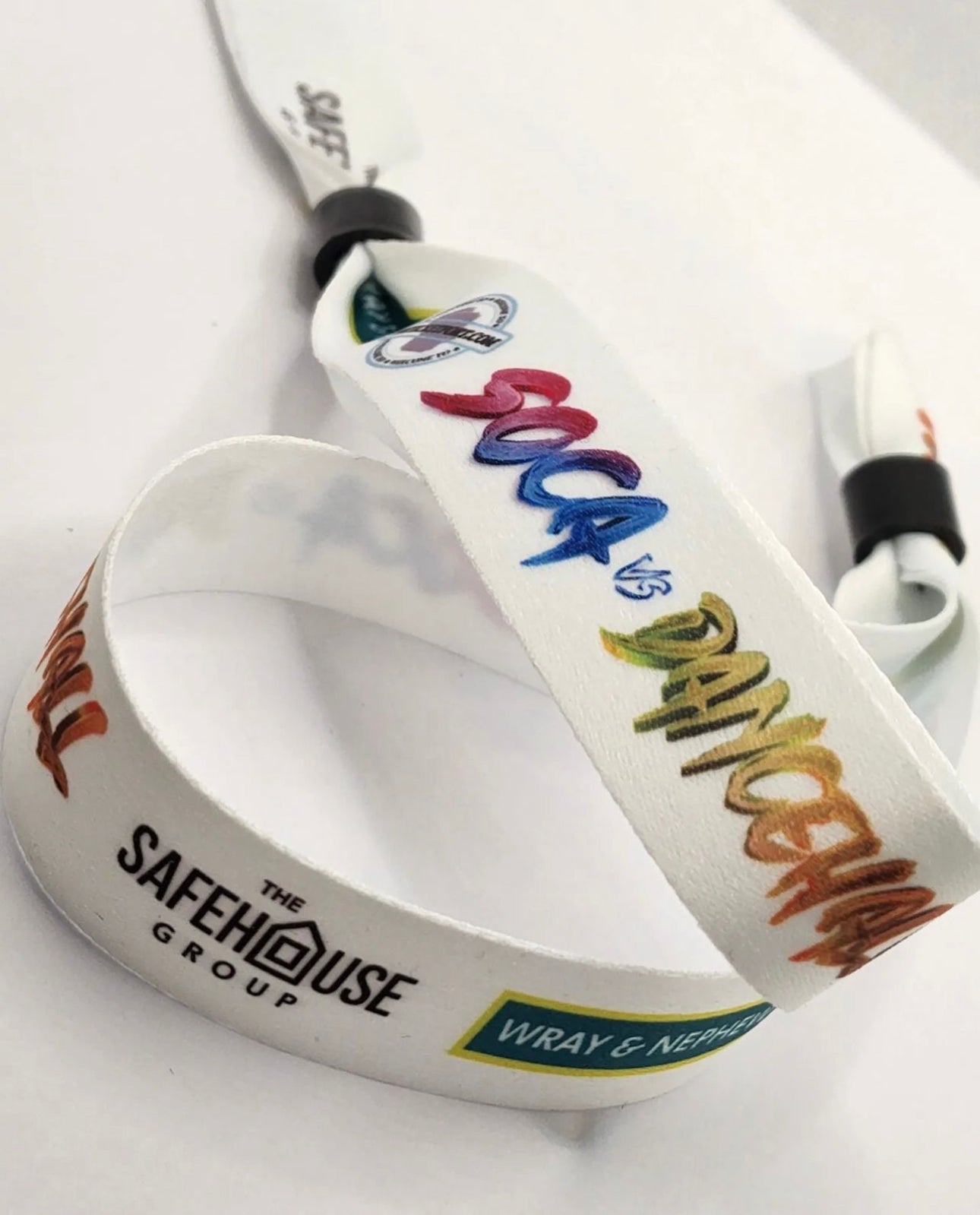 Premium Custom Event Bands – 20mm Polyester Wristbands with Secure Locking Clips - iCandy gFX Studios inc.