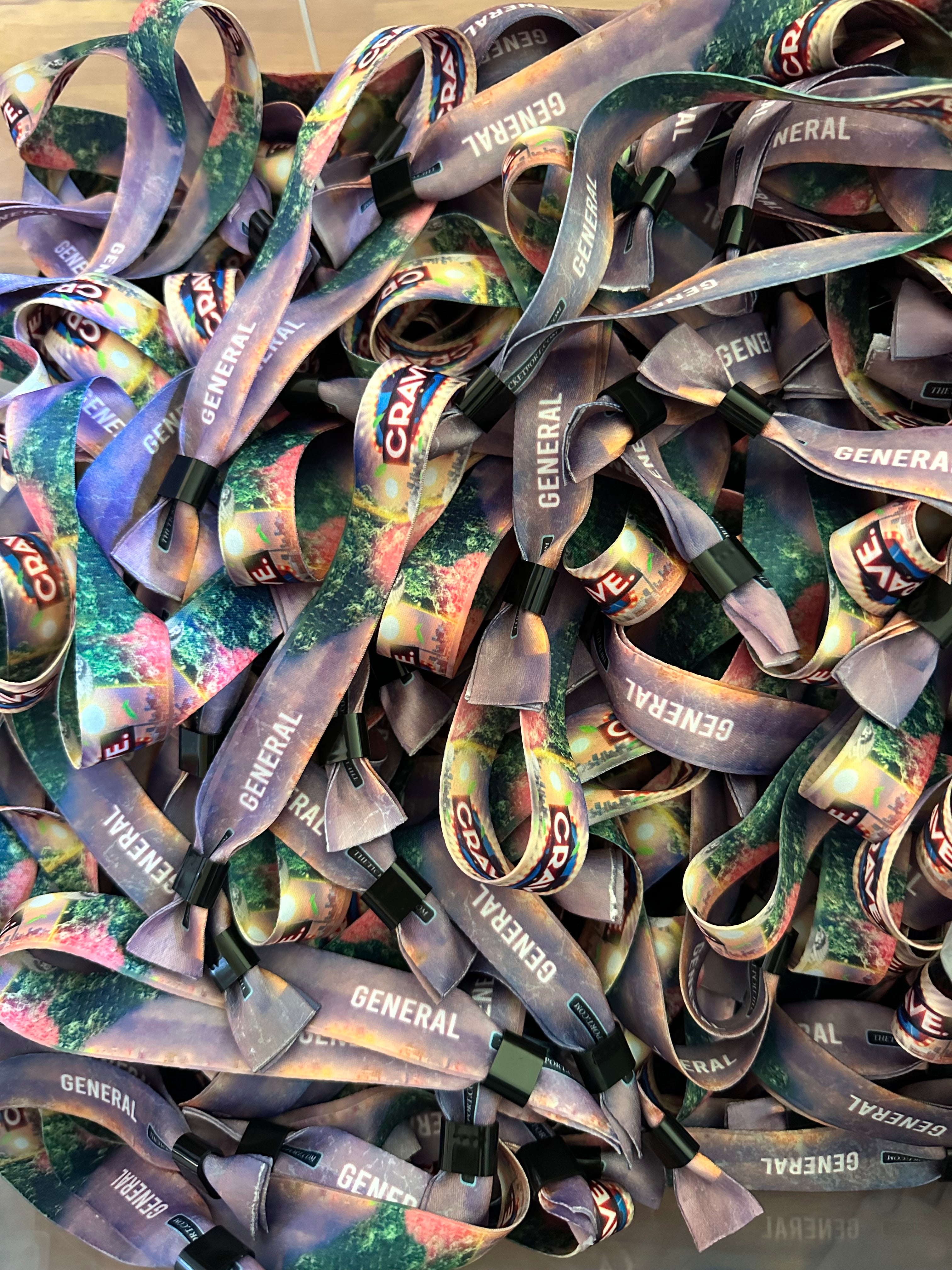Premium Custom Event Bands – 20mm Polyester Wristbands with Secure Locking Clips - iCandy gFX Studios inc.
