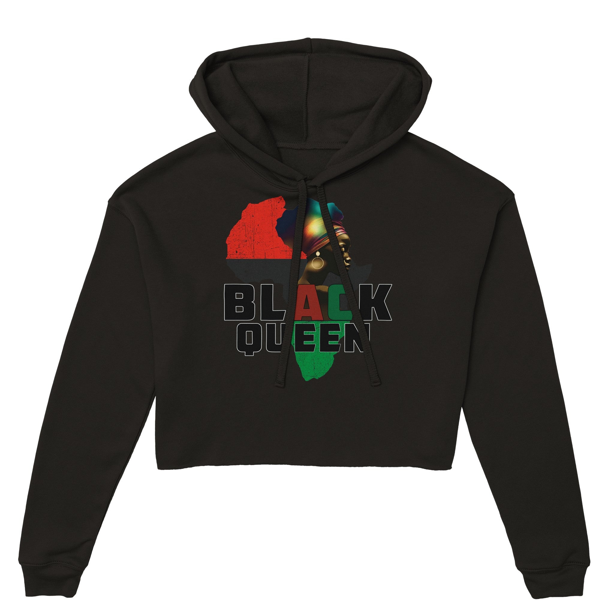 Black Queen Cropped Hoodie - iCandy gFX Studios Inc.