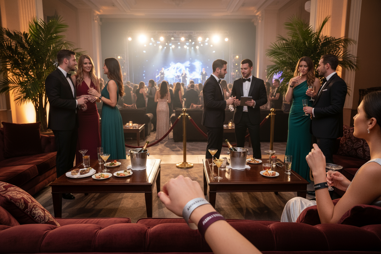 make the scene more like a VIP section of an event