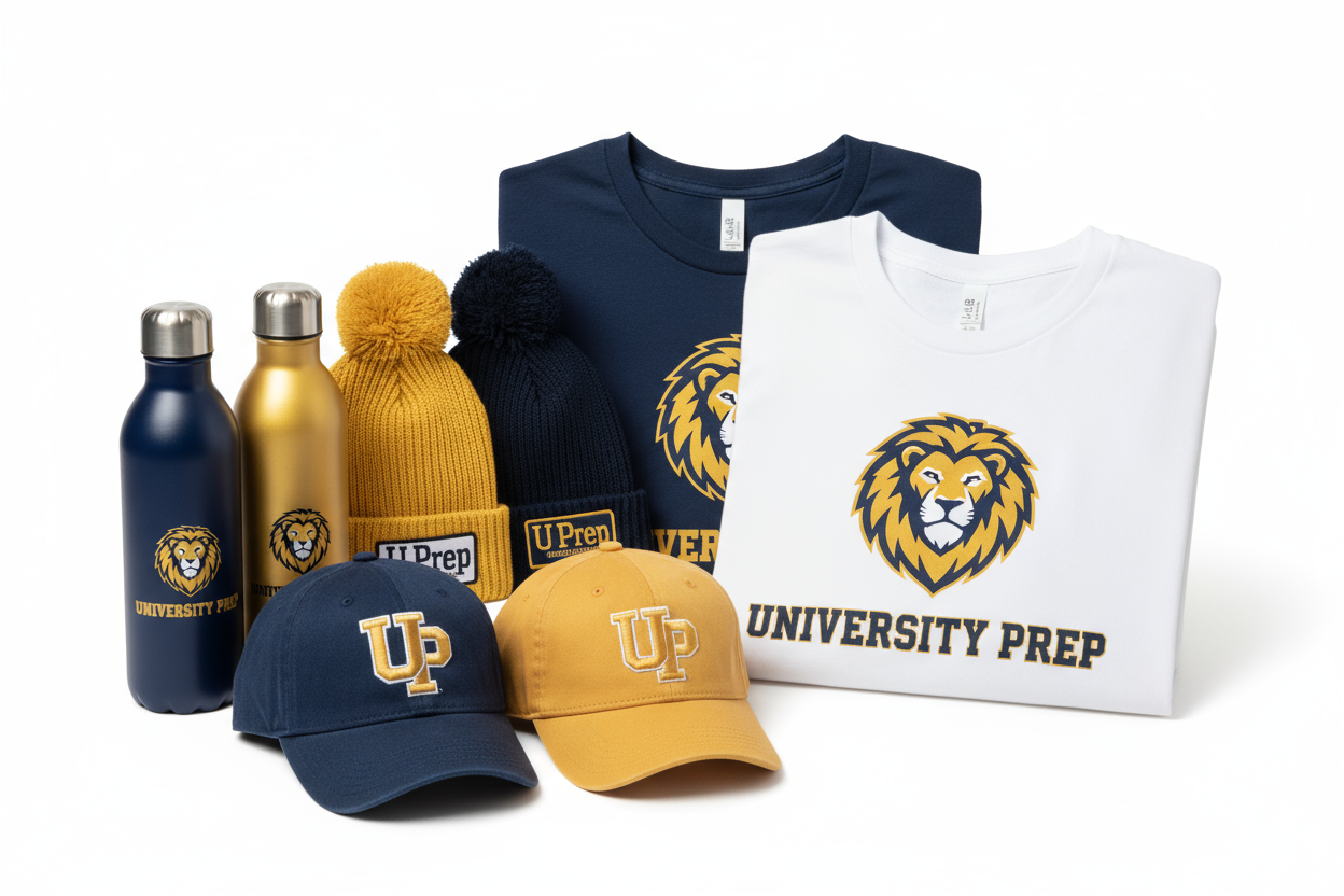 School spirit mugs tote bags water bottles custom branded for schools Brampton